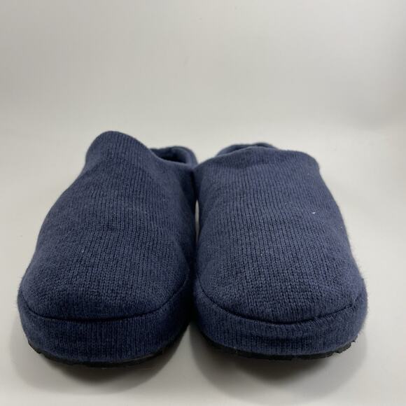 LL Bean Sweater Fleece Slipper Scuff Womens Size 10 Navy Blue Mule Slip On - Picture 2 of 9